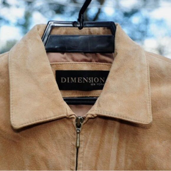 Girls Size SM/MED Khaki Tan Suede Jacket Coat Zip Front by Dimensions NY - Picture 4 of 7